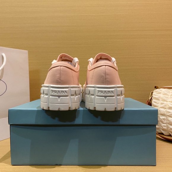 ✅Women's shoes Casual Prada's platform cookie shoes lace-up canvas shoes - Picture 3 of 5